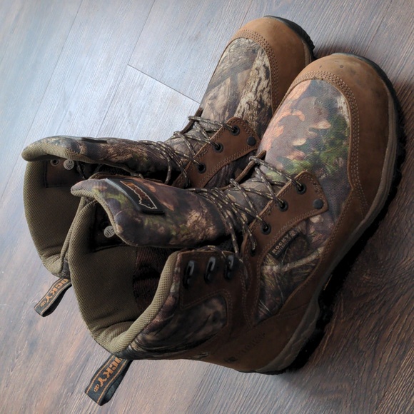 Rocky Men's Size 10 WIDE Camo/Brown Pro Hunter Waterproof Boots - Picture 1 of 9